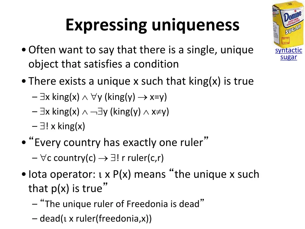 expressing uniqueness