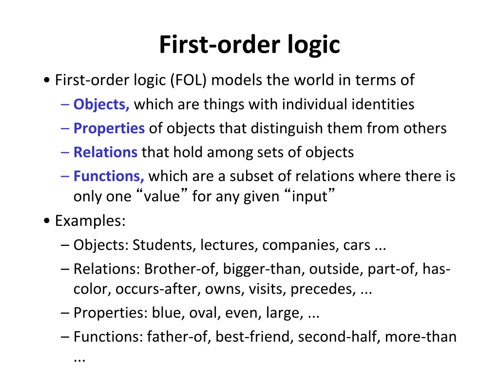 first order logic