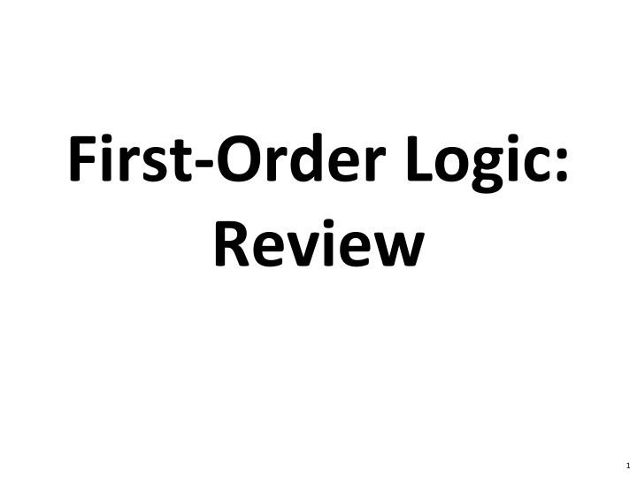 first order logic review
