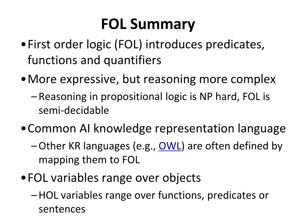 fol summary