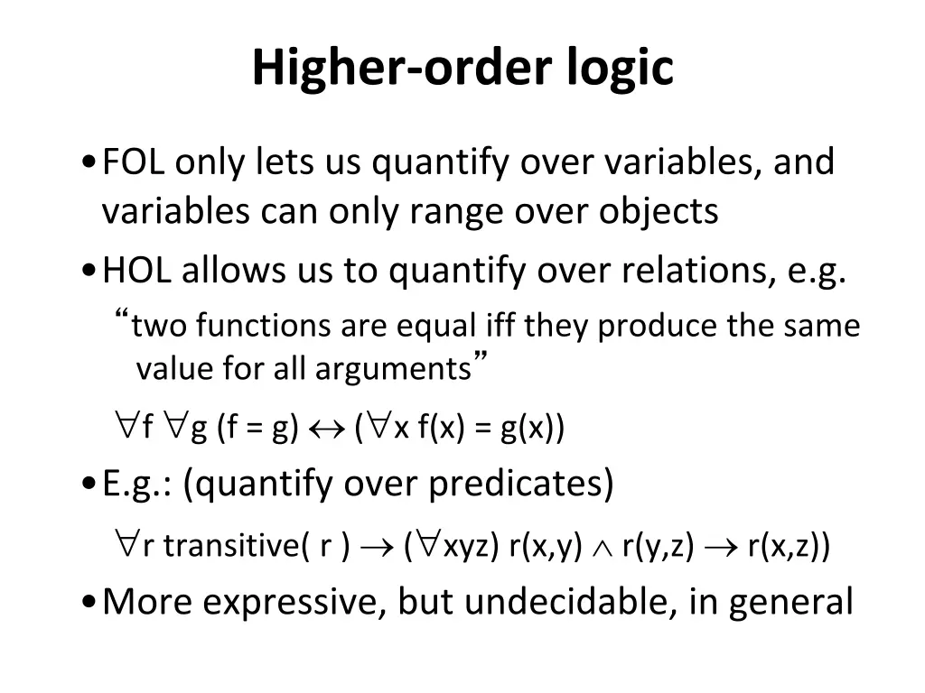 higher order logic