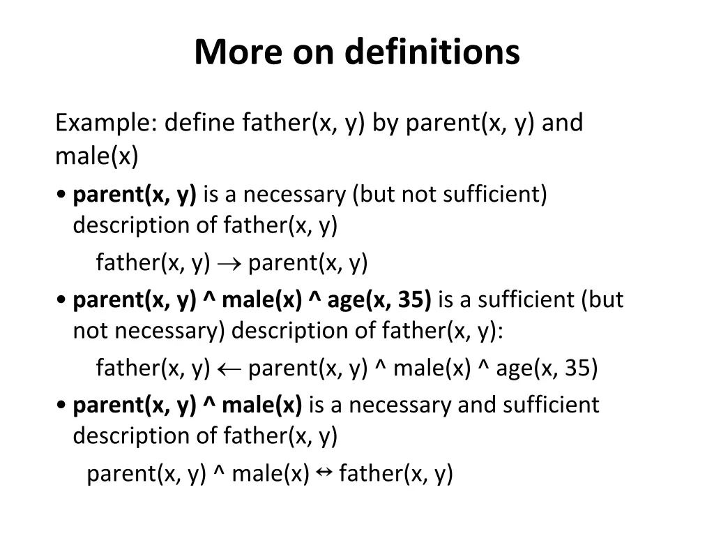 more on definitions