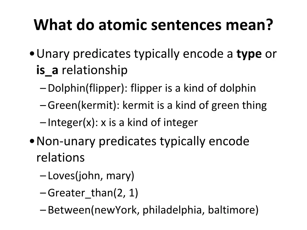 what do atomic sentences mean