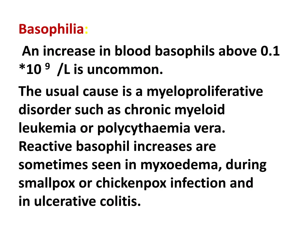 basophilia an increase in blood basophils above