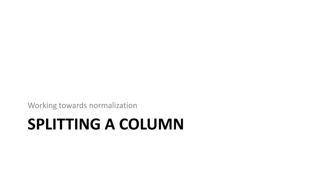 working towards normalization