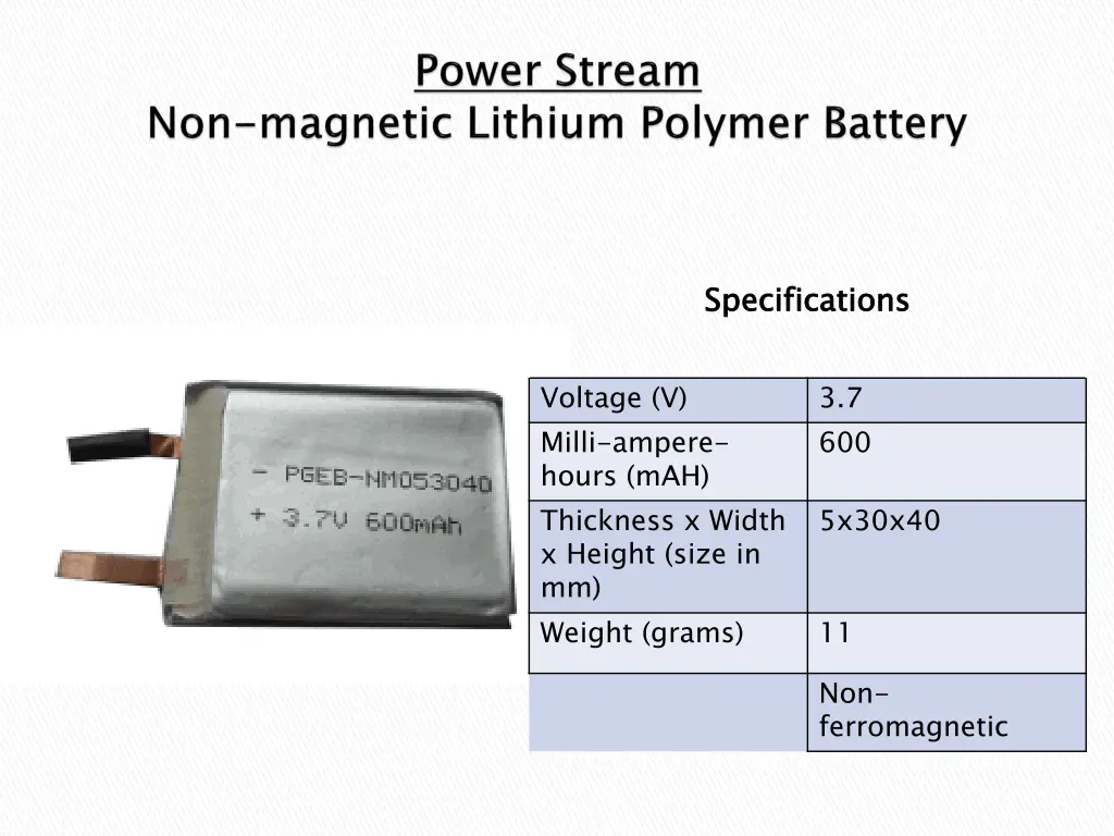 specifications