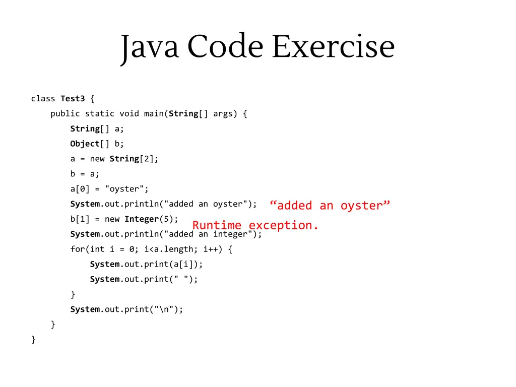 java code exercise 6
