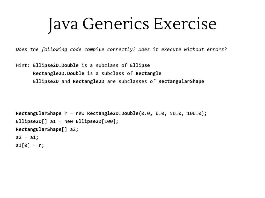 java generics exercise 2
