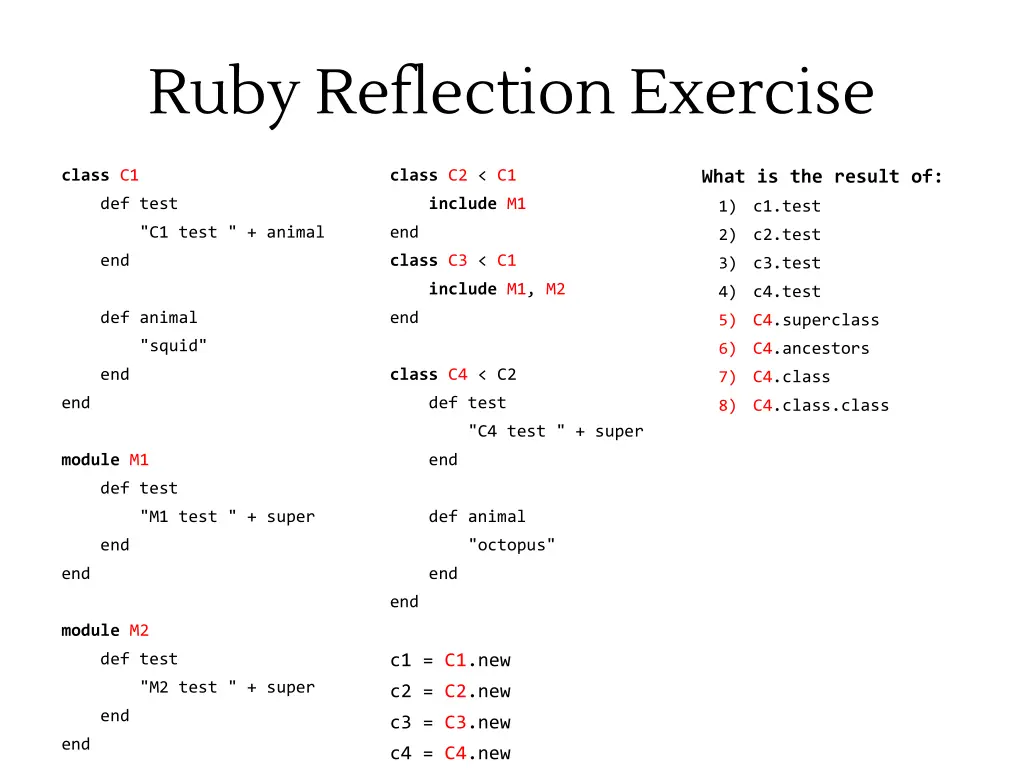 ruby reflection exercise
