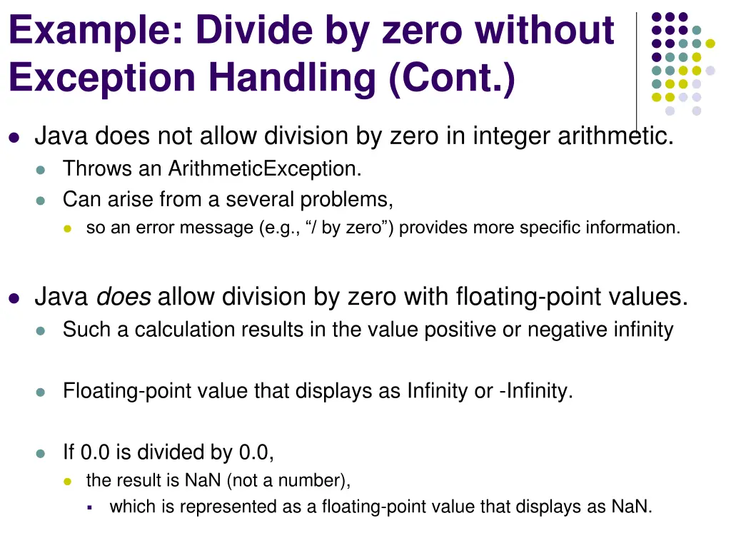 example divide by zero without exception handling 1