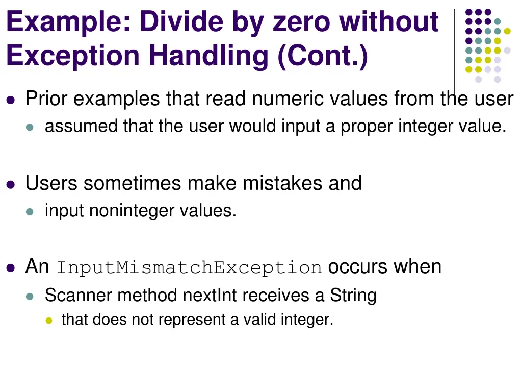 example divide by zero without exception handling 3