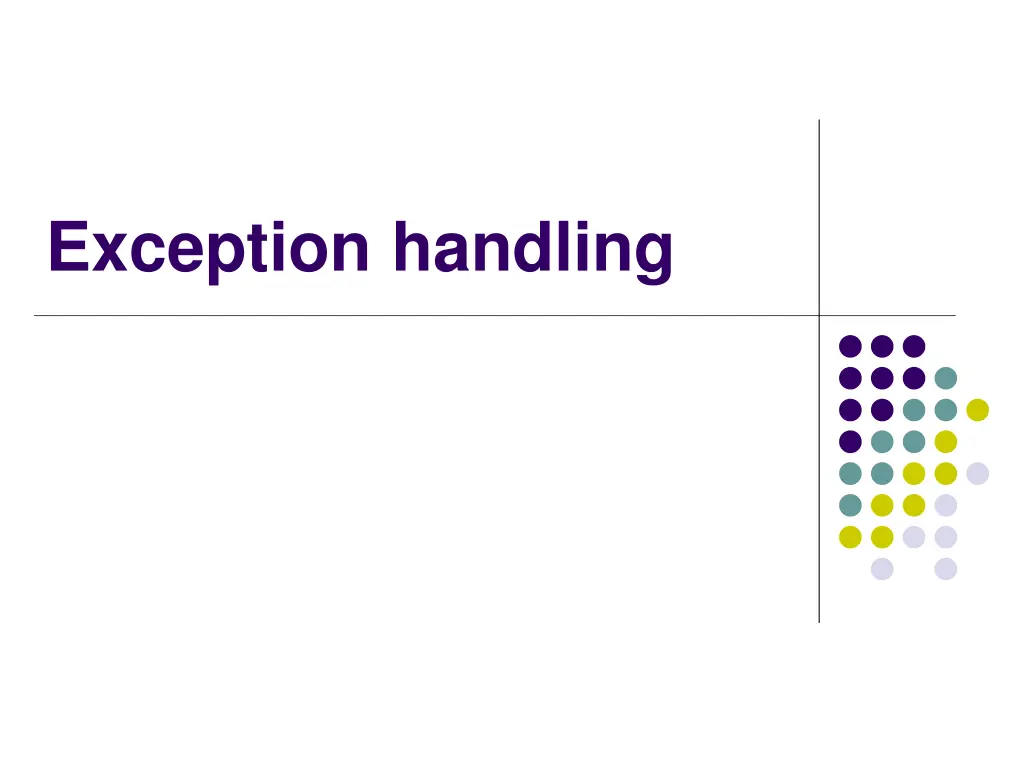 exception handling