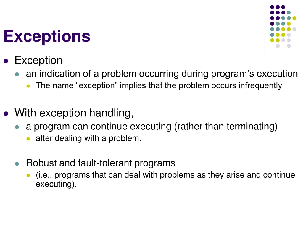 exceptions 1