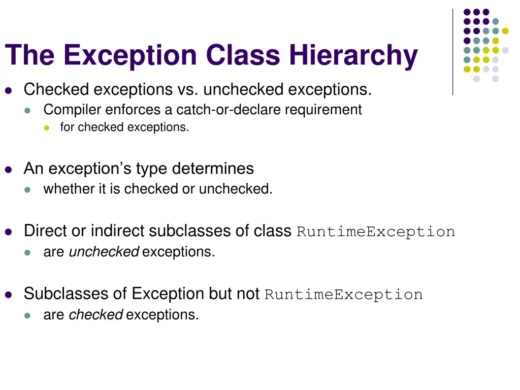 the exception class hierarchy 4