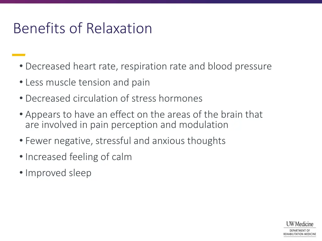 benefits of relaxation