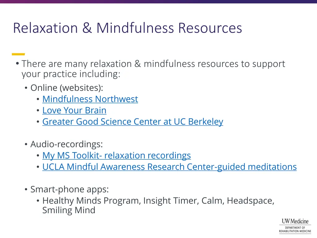 relaxation mindfulness resources