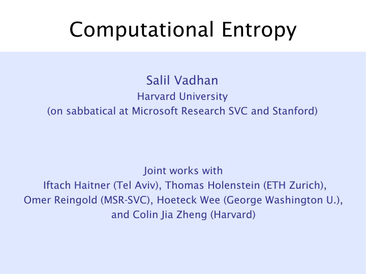 computational entropy