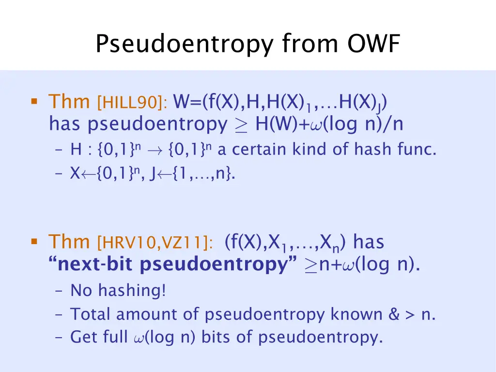 pseudoentropy from owf