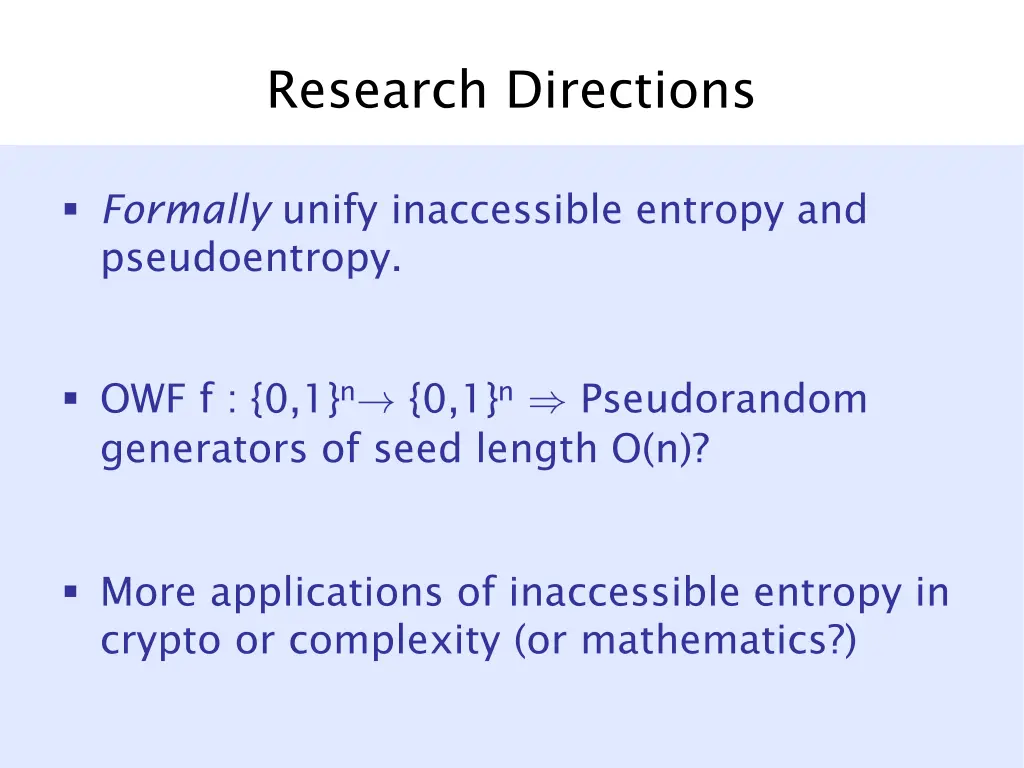 research directions