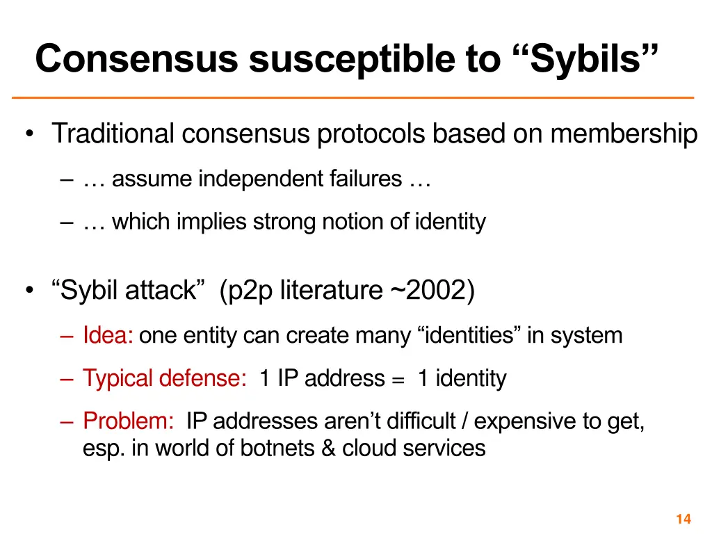 consensus susceptible to sybils