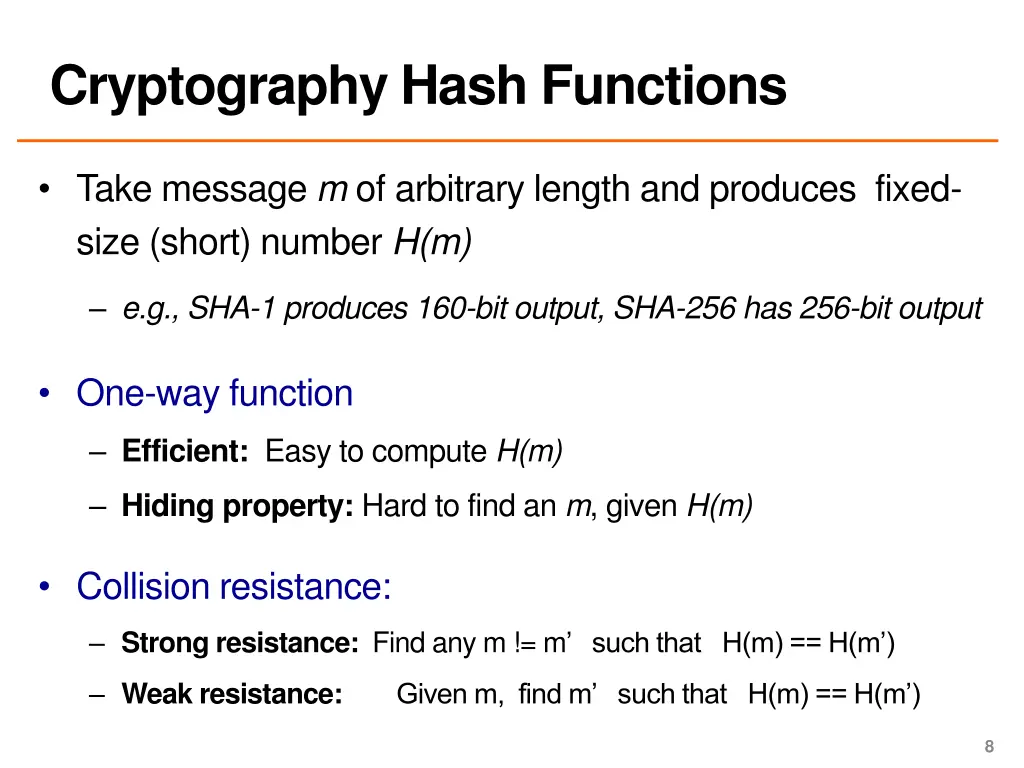 cryptography hash functions