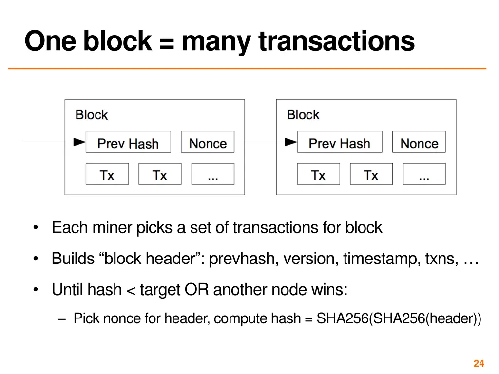 one block many transactions