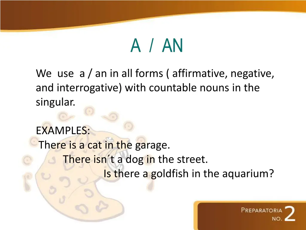 we use a an in all forms affirmative negative