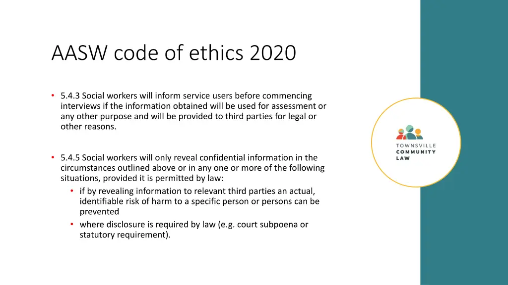 aasw code of ethics 2020