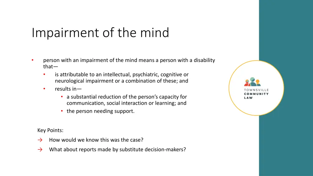 impairment of the mind