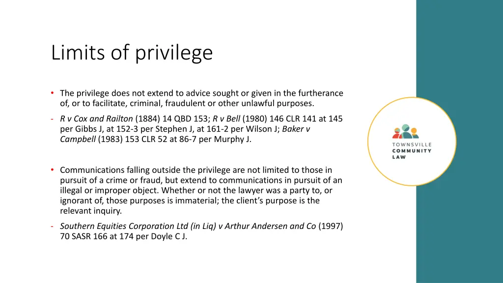 limits of privilege