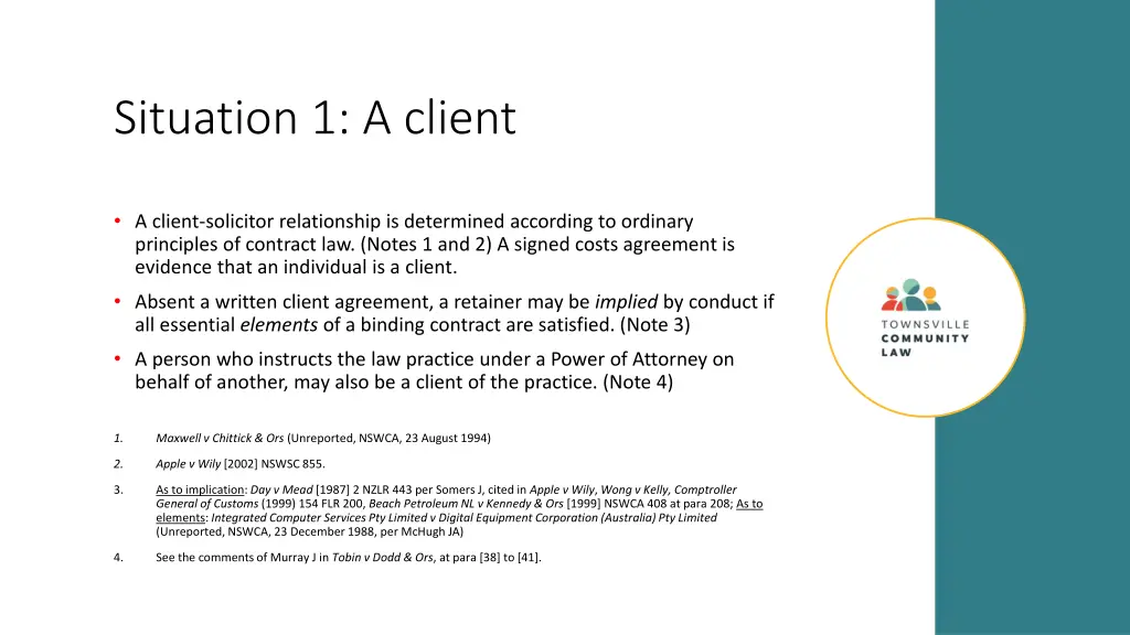 situation 1 a client