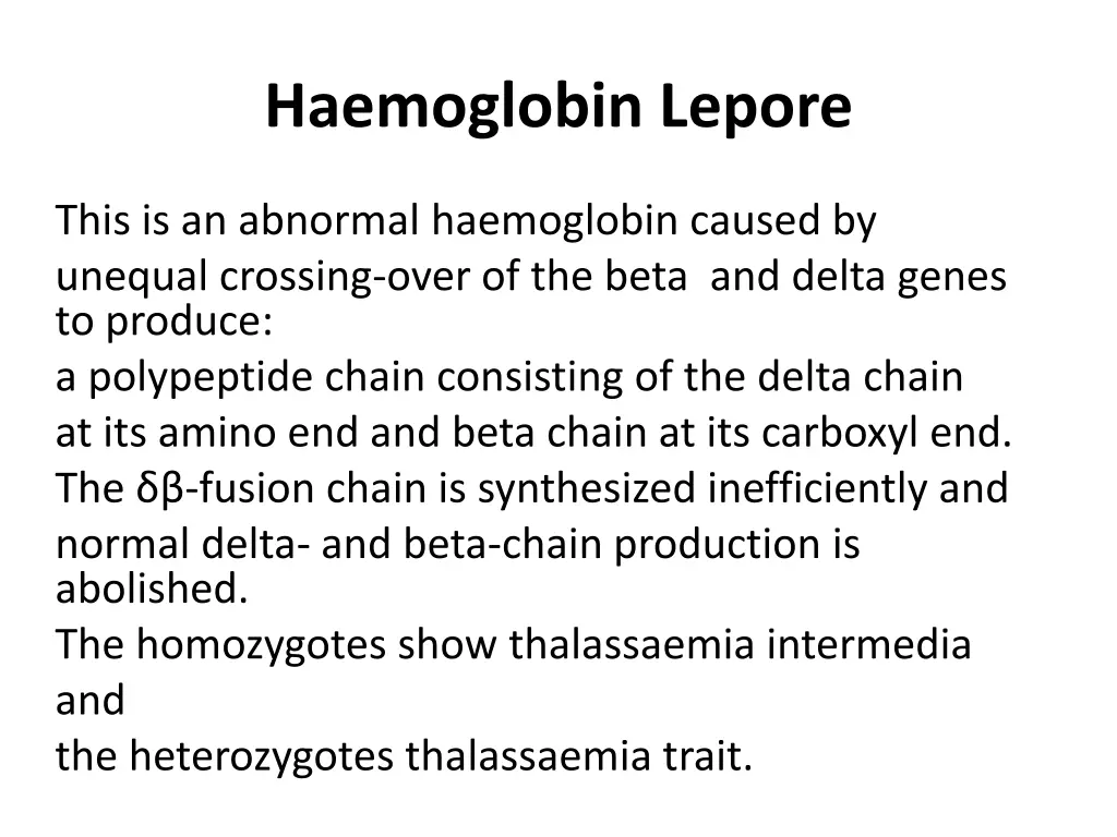haemoglobin lepore