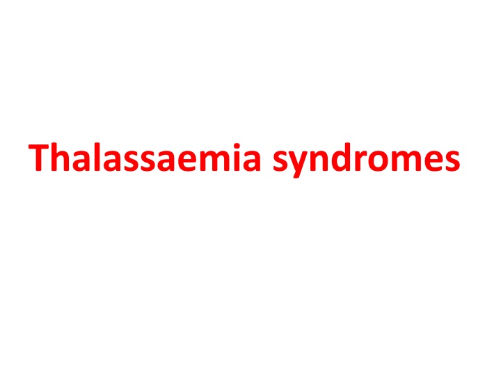 thalassaemia syndromes