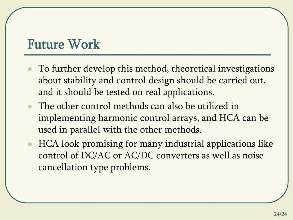 future work future work
