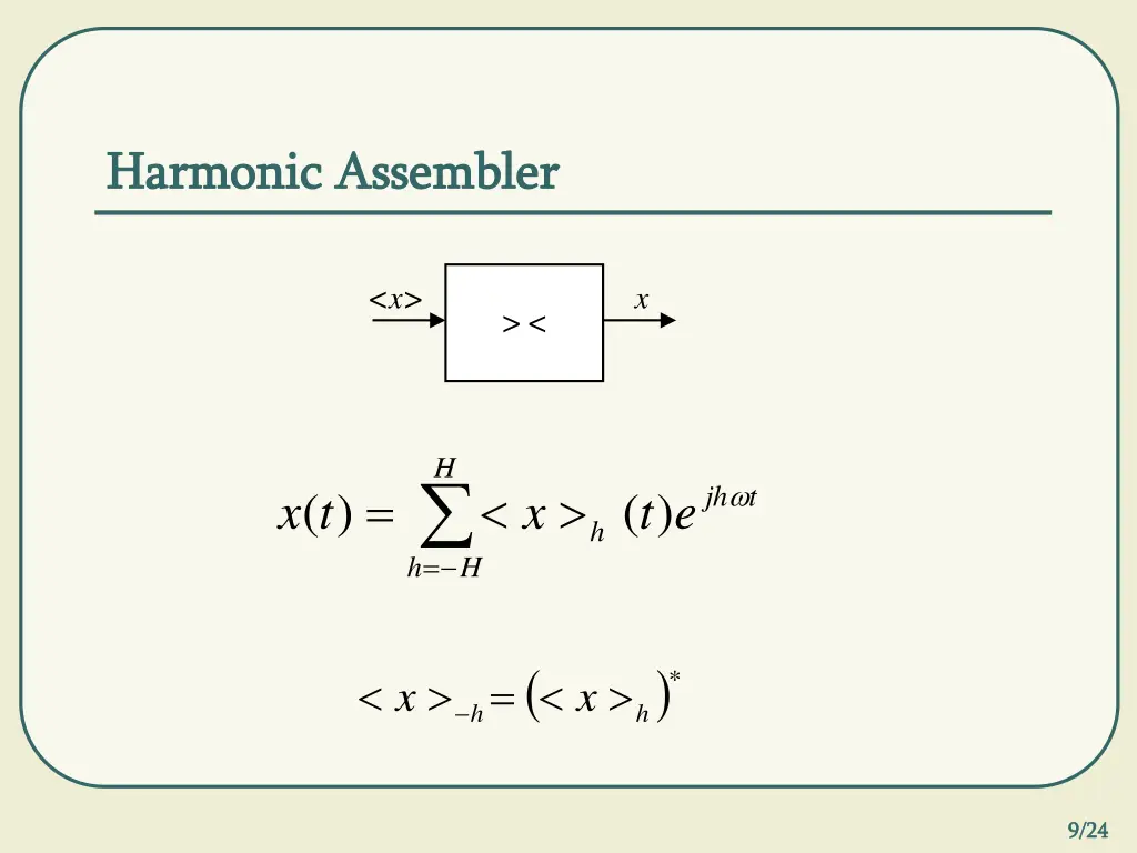 harmonic assembler harmonic assembler