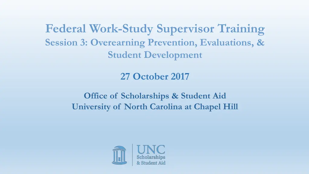 federal work study supervisor training session