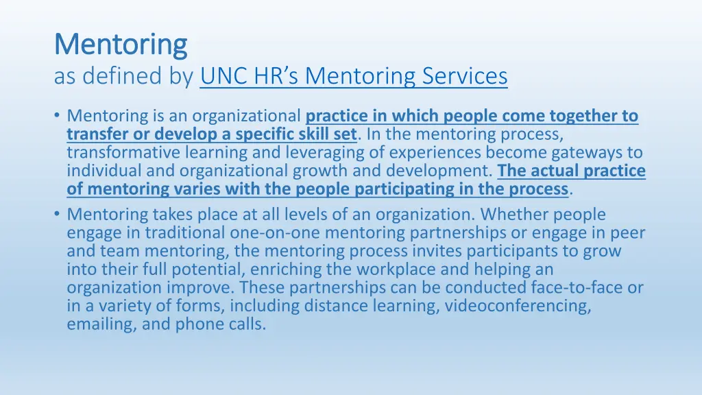 mentoring mentoring as defined