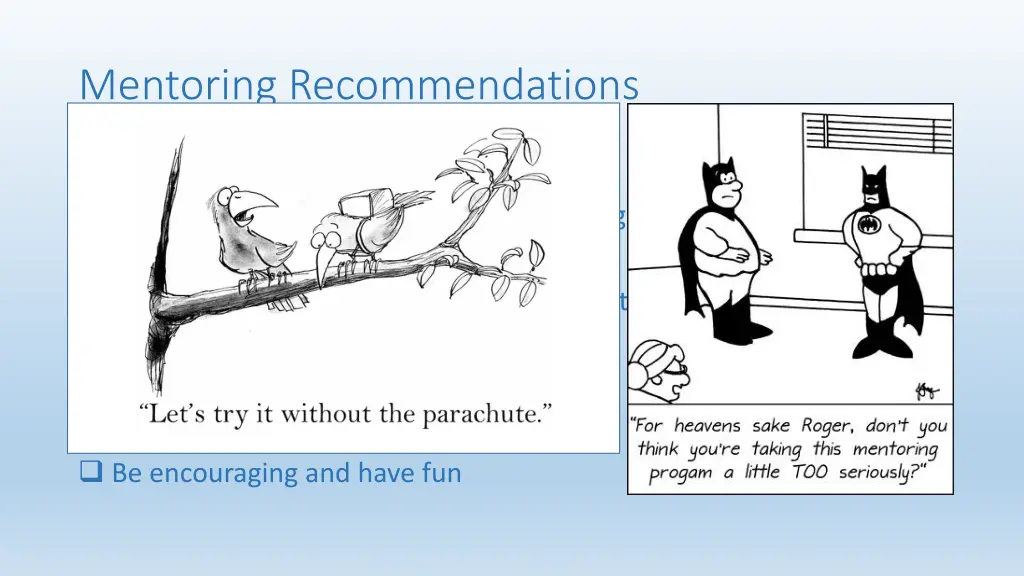 mentoring recommendations