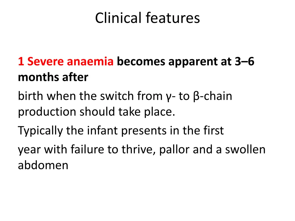 clinical features