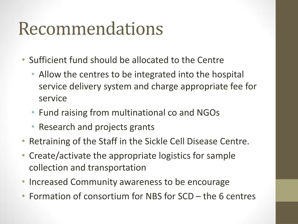 recommendations