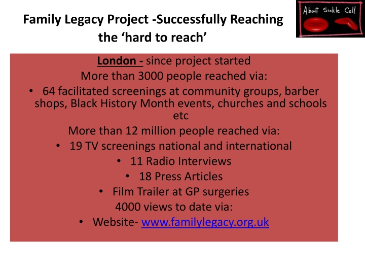 family legacy project successfully reaching