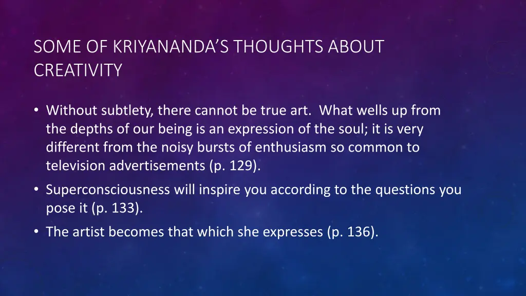 some of kriyananda s thoughts about creativity