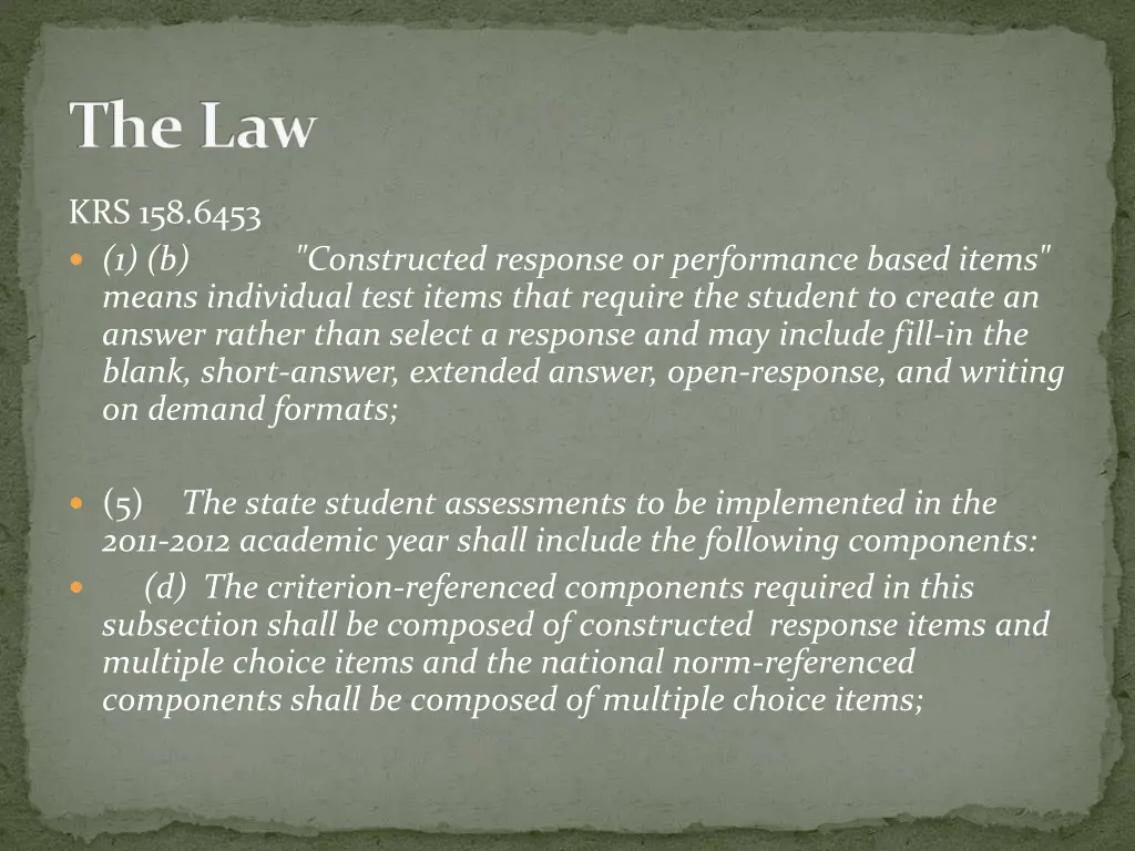the law