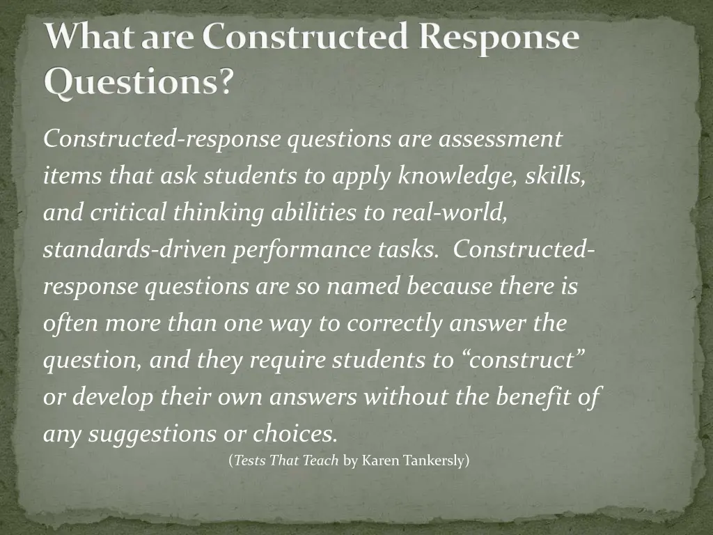 what are constructed response questions
