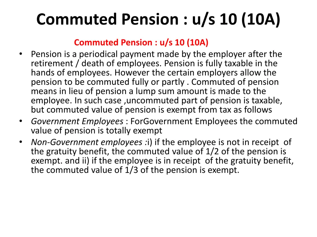 commuted pension u s 10 10a