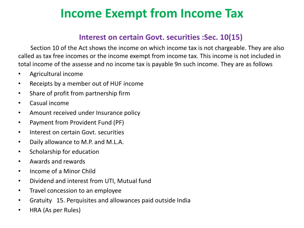 income exempt from income tax