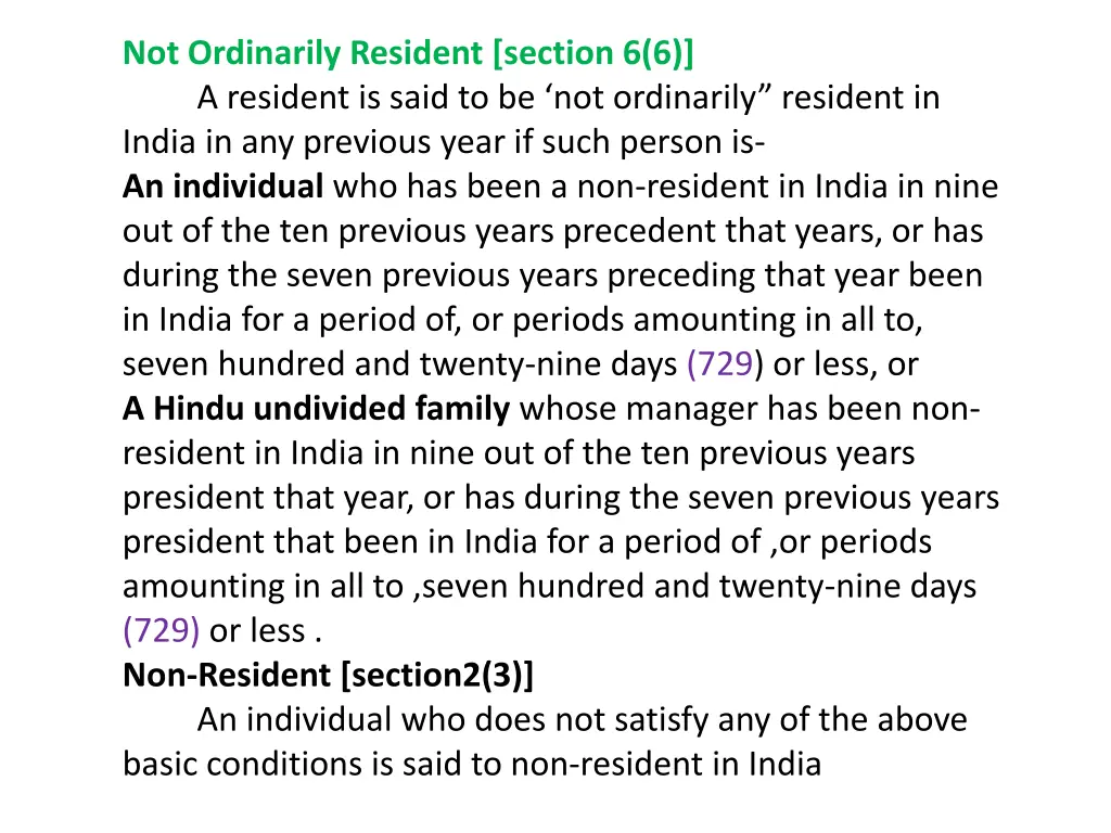 not ordinarily resident section 6 6 a resident