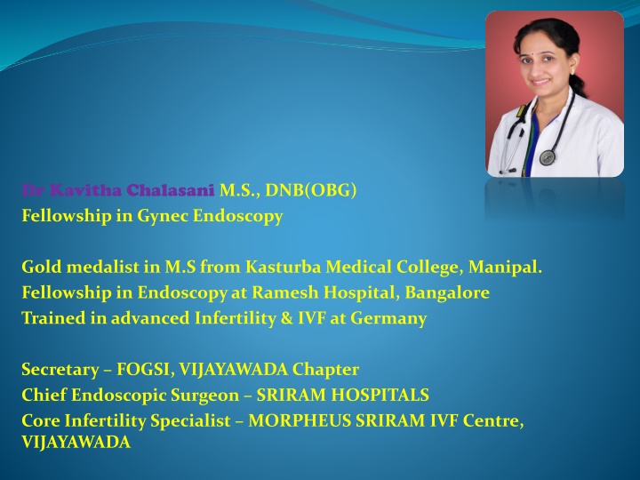 dr kavitha chalasani m s dnb obg fellowship