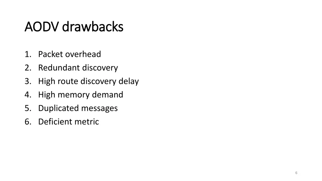 aodv drawbacks aodv drawbacks