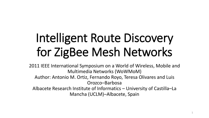 intelligent route discovery intelligent route
